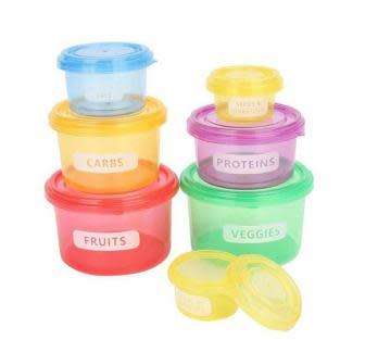 7 Piece Set Portion Control Storage Containers
