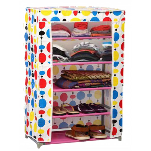 Covered and layered shoe and clothes storage