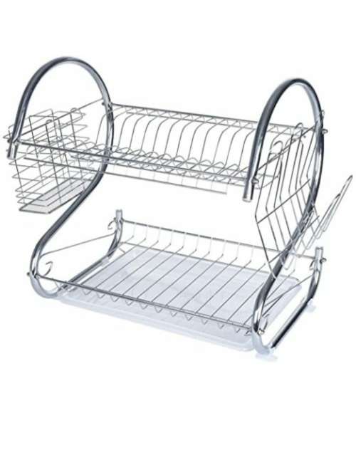 Chrome plated 2 layer dish rack