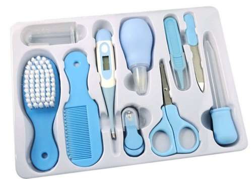 10 piece baby care set in pink or blue