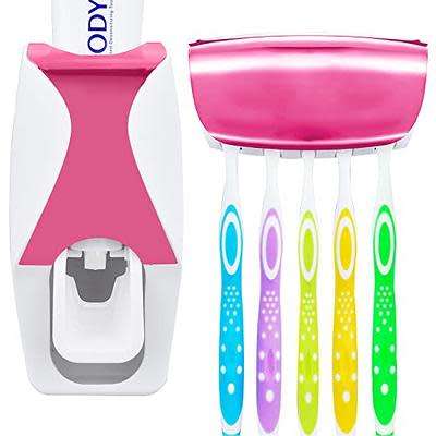 Toothpaste dispenser and toothbrush holder