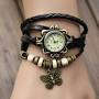 Retro vintage quartz leather butterfly watch gift