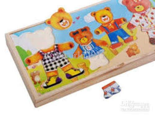 Set of 2 bear dress up puzzle