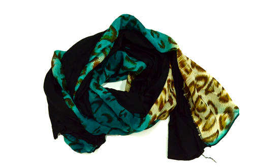 Wild animal leopard print black scarf wrap