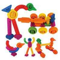 Educational plastic ribbed colourful and fun pieces toy
