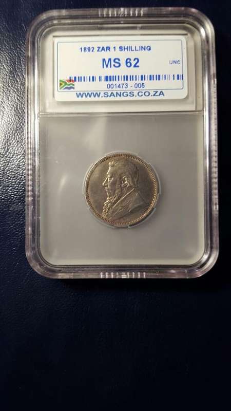 1892 ZAR 1 Shilling Graded MS 62