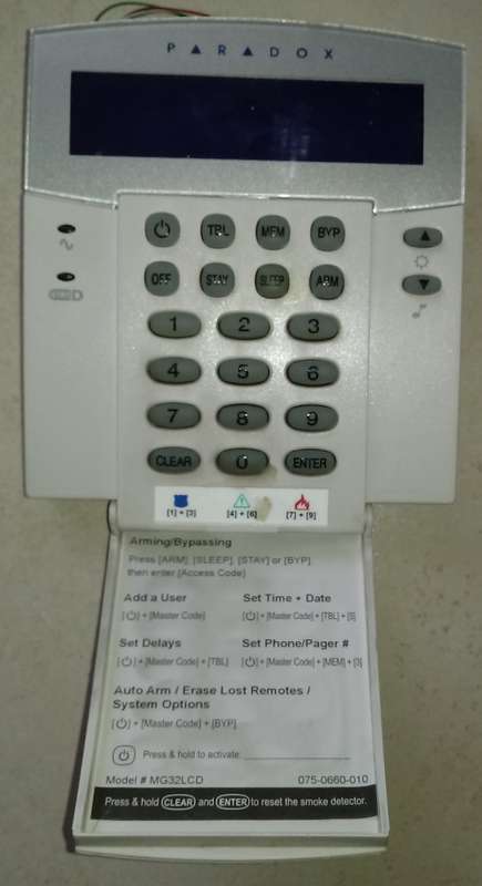 Paradox MG32LCD Keypad for Alarm System - Used but working