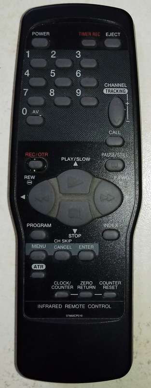 IR Remote Control for VCR