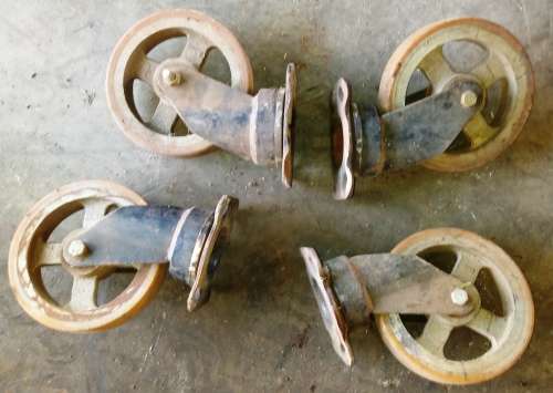 200mm Heavy Duty Metal Swivel Castor Wheels - set of 4