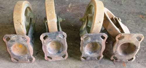200mm Heavy Duty Metal Swivel Castor Wheels - set of 4