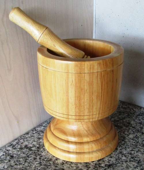 Wooden Pestle & Mortar - D=120mm H=150mm