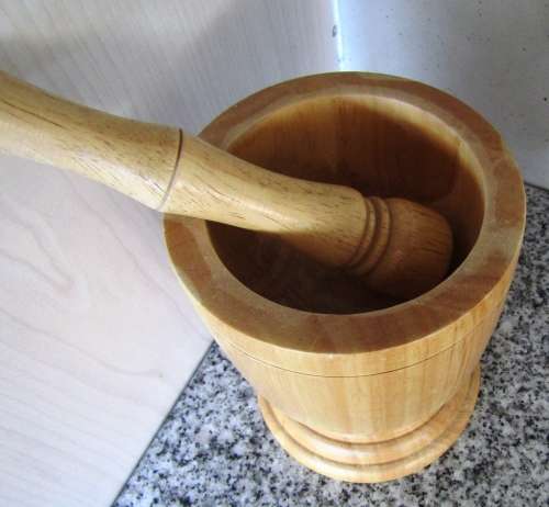 Wooden Pestle & Mortar - D=120mm H=150mm