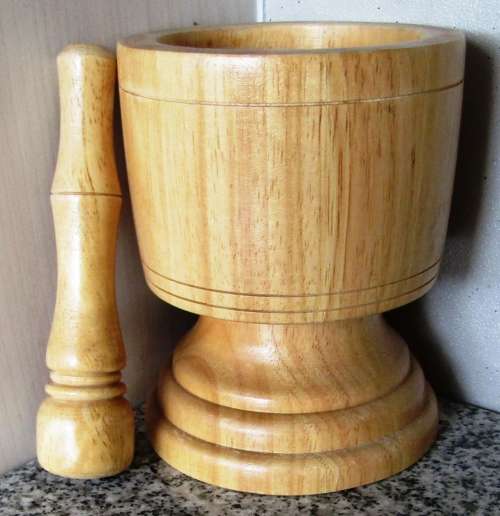 Wooden Pestle & Mortar - D=120mm H=150mm