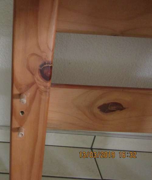 Single Bed & Mattress with Under-Bed Drawer - Knotty Pine with Oregon Pine Stain/Lacquer