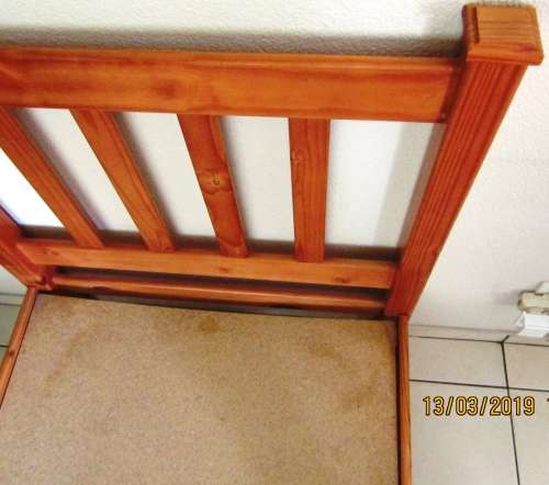 Single Bed & Mattress with Under-Bed Drawer - Knotty Pine with Oregon Pine Stain/Lacquer