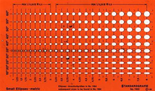 Drawing Office Stencil - Standardgraph Small Ellipses