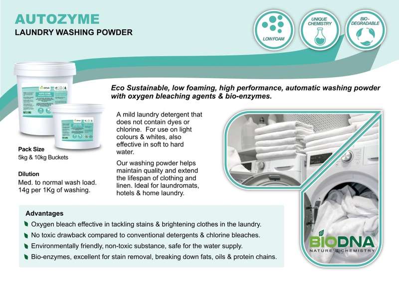 Eco Autozyme Laundry Washing Powder with Oxygen Bleach - 5kg