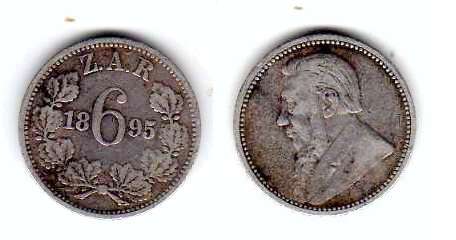 1895 ZAR 6 Pence