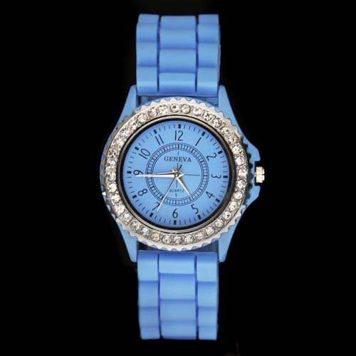 Ladies Crystal Jelly Watch (Blue)