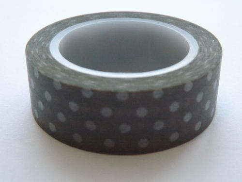 Grey with White Polkadots Washi Tape