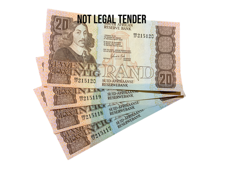Twenty Rand Bank Notes x 4 in Sequence