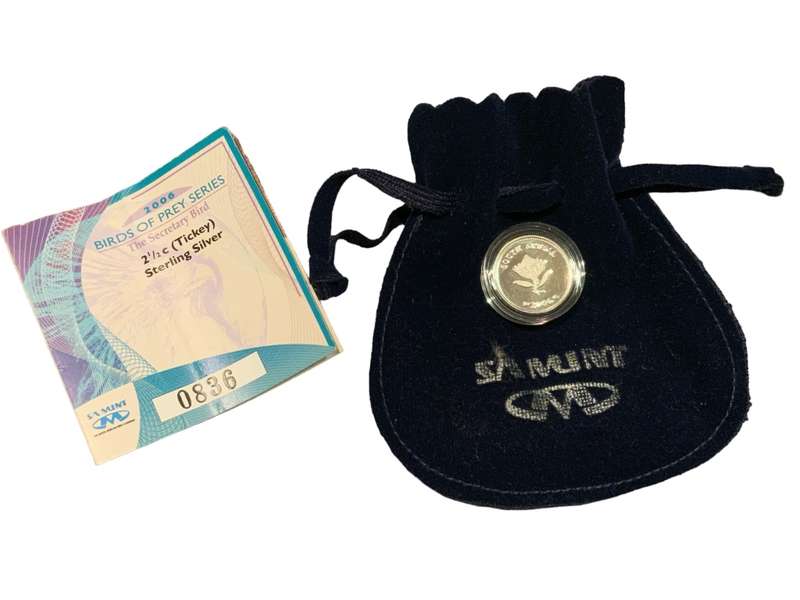 2006 Birds of Prey Series The Secretary Bird 2 1/2c Sterling Silver Tickey