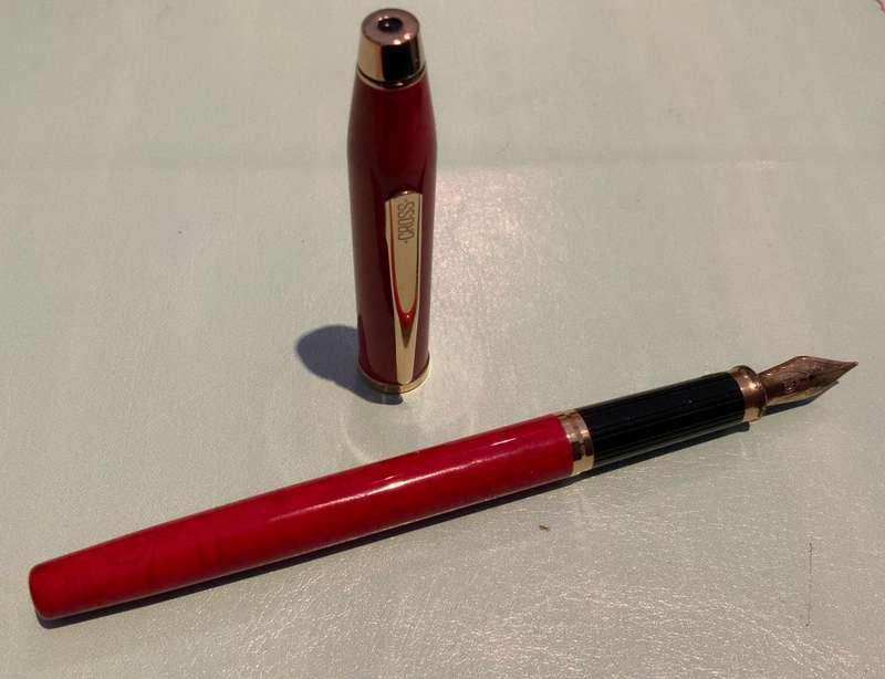 Cross Century Cinnabar Red Fountain Pen - Made in Ireland - Rare