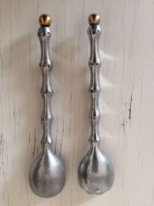 One pair of Pewter Salad Servers
