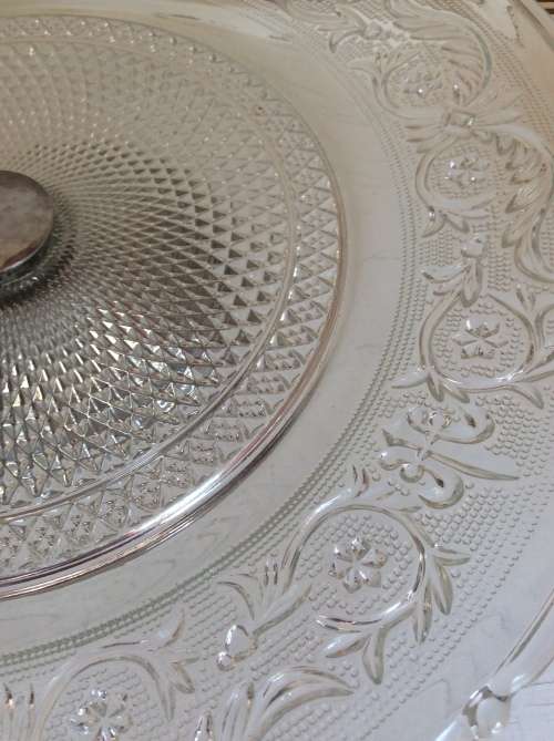 Vintage Crystal Cut Glass and Silver Plated Cake Stand