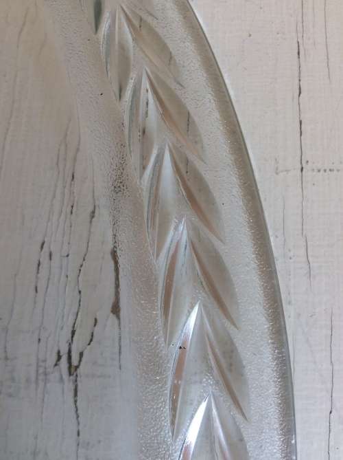 Vintage Oval & Ornate Glass Serving Platter - French