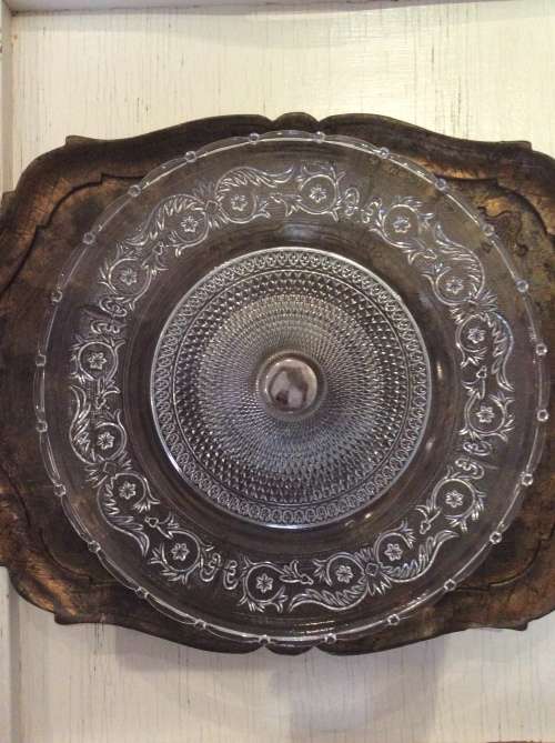 Vintage Crystal Cut Glass and Silver Plated Cake Stand