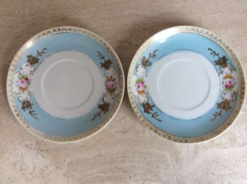 Vintage Demitasse Porcelain Cups & Saucers  - set of 2