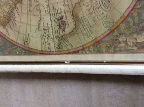 Vintage framed print of Historical World Map:  'Orbis Terrae Compendiosa Descri'