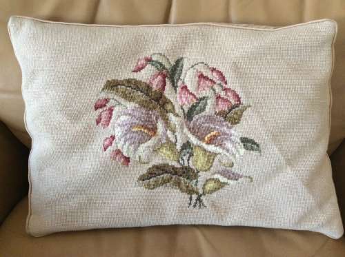 Floral  Needlepoint Tapestry Scatter Cushion