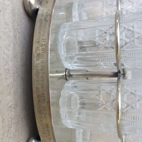 Antique Victorian Crystal & SilverPlate Cruet Set - 1907 (EPNS) {Replacement Opportunity}
