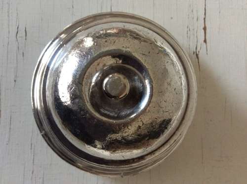Antique Silver Plated Butter Dish Round