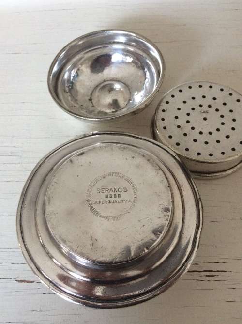 Antique Silver Plated Butter Dish Round