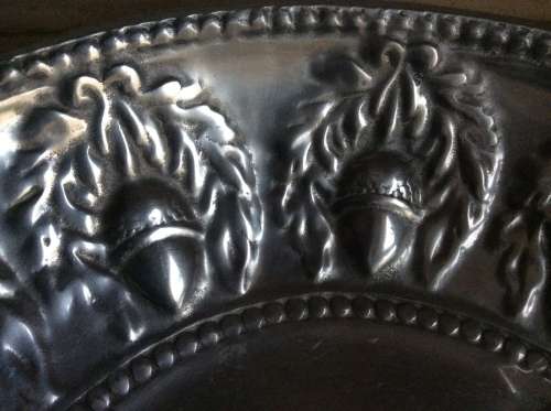 Pewter Salad Serving Dish Fruit Bowl Huge Gorgeous