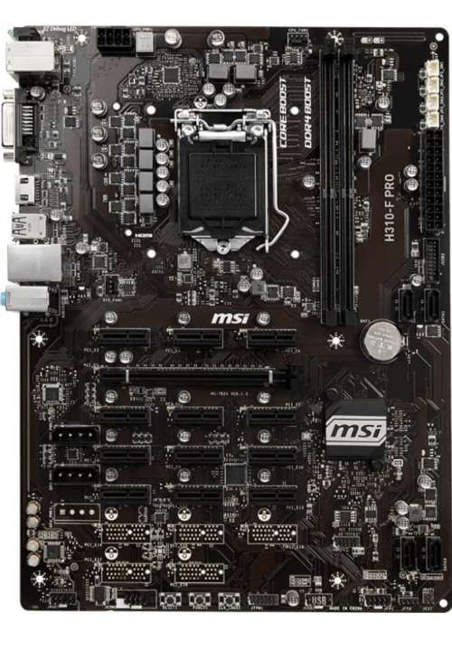 MSI H310 F pro Motherboard and processor with 4gig ram included