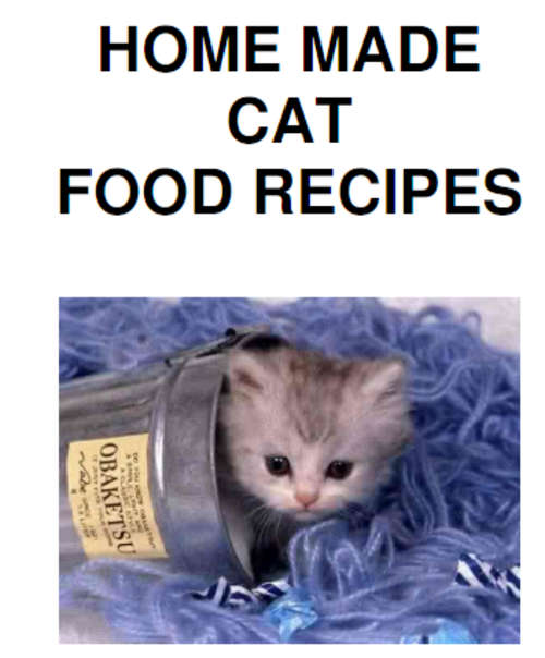 Home-Made Cat Food Recipes -  Free Download - Zero Shipping Fee