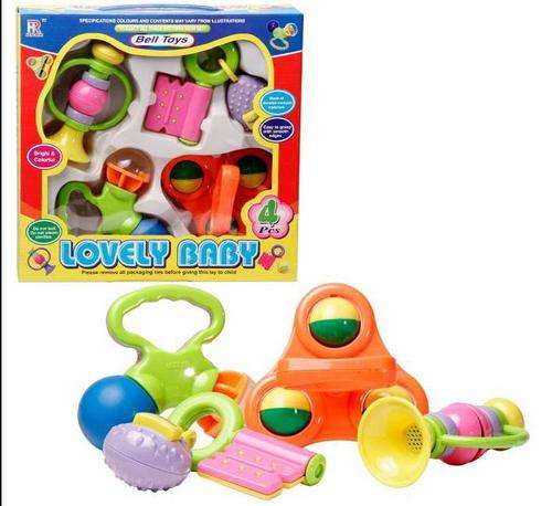 BABY 4 PIECE BELL-TOY SET - designed to help train your Childs hearing development ...