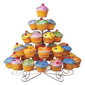 4 Tier Cup Cake Stand - Wired Stainless Steel