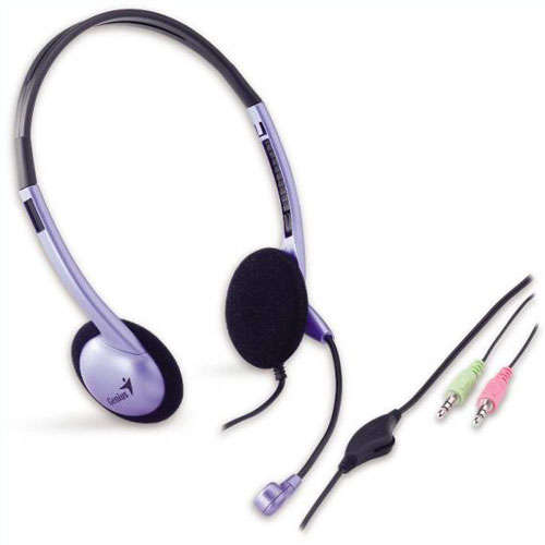 Genius Headset - HS-02B with Microphone for PC/MP3/MSN/SKYPE-with inline volume control