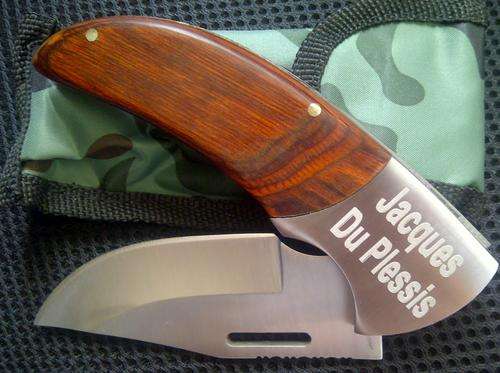 **4 TO GO**BILTONG / POCKET KNIFE INCLUDING FREE NAME ENGRAVING**GREAT PERSONALIZED GIFT**