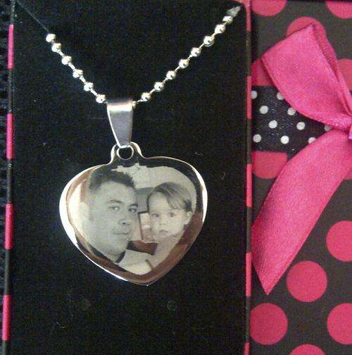 **HIGH POLISHED STAINLESS STEEL HEART PENDANT**PERSONALIZED WITH PHOTO, LOGO OR TEXT ENGRAVING**
