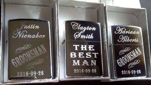 BEST MAN ZIPPO STYLE (STAR) LIGHTER INCLUDING PERSONALIZED ENGRAVING