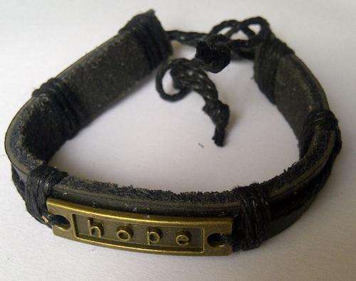 **LEATHER "HOPE" ADJUSTABLE BRACELET**ONLY 2 AVAILABLE**SEE PICTURES**