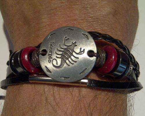 **YOUR ZODIAC SIGN "SCORPIO" ADJUSTABLE LEATHER BRACELET**ONLY 2 AVAILABLE**SEE PICTURES**