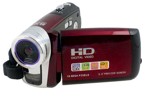 HD 3 inch TFT 16.0 MP Digital Video Recorder, Dual Battery Camcorder,Camera,DV Red