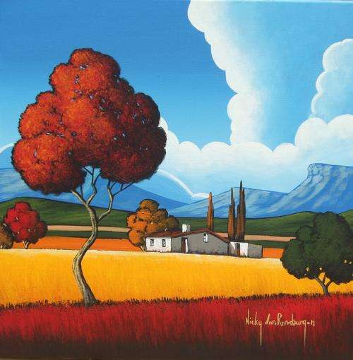Little House.Original Painting by Nicky van Rensburg.460x460mm!!!